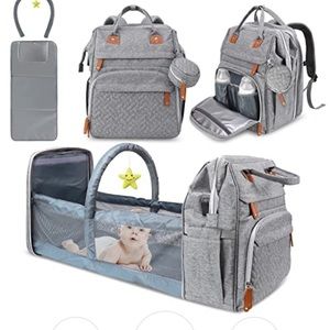 Diaper Bag Backpack with expandable changing/play area